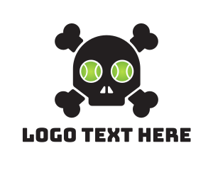 Head - Tennis Ball Pirate Skull logo design