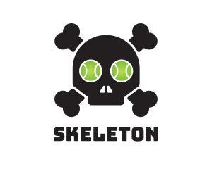 Tennis Ball Pirate Skull logo design