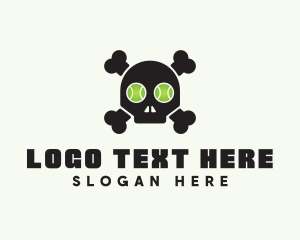 Tennis - Tennis Ball Pirate Skull logo design