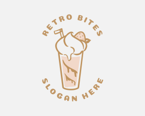 Retro Diner Milkshake logo design