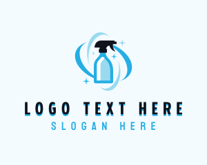 Disinfection - Cleaning Spray Bottle logo design