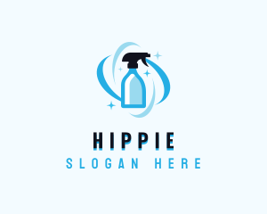 Sanitation - Cleaning Spray Bottle logo design