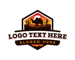 Desert - Camel Sunset Desert logo design