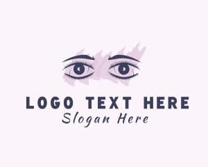 Lashes - Watercolor Woman Eye logo design