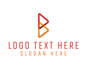 Youtube - Media Player Letter B logo design