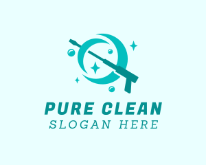 Clean Pressure Washer Sparkle logo design