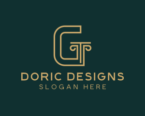 Doric - Structure Pillar Letter G logo design