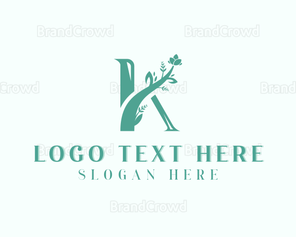 Flower Boutique Letter K Logo