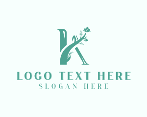 Letter K - Flower Boutique Letter K logo design