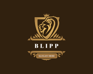 Elegant Lion Shield logo design