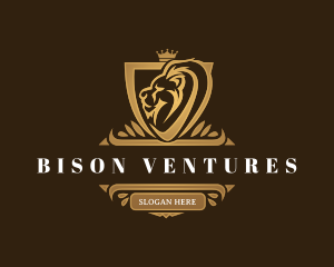 Elegant Lion Shield logo design