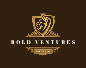 Elegant Lion Shield logo design