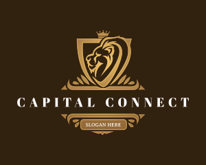 Elegant Lion Shield logo design