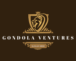 Elegant Lion Shield logo design