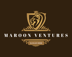 Elegant Lion Shield logo design