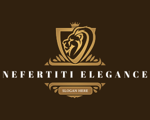 Elegant Lion Shield logo design