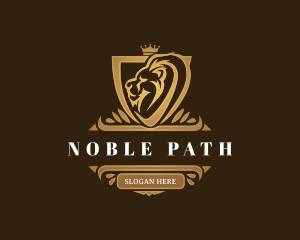 Elegant Lion Shield logo design