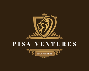 Elegant Lion Shield logo design