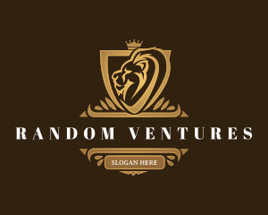 Elegant Lion Shield logo design