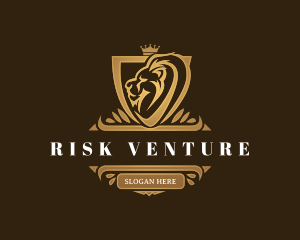 Elegant Lion Shield logo design