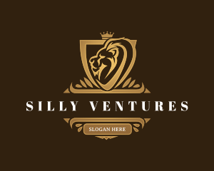 Elegant Lion Shield logo design