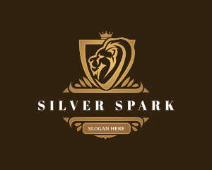 Elegant Lion Shield logo design