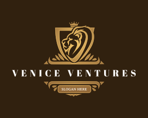 Elegant Lion Shield logo design