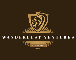 Elegant Lion Shield logo design