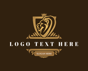 Kingdom - Elegant Lion Shield logo design