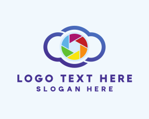 Line Art - Colorful Cloud Camera logo design