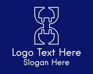 Modern Plug Hourglass Logo