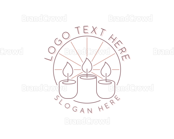 Candle Wellness Decoration Logo