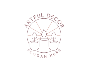 Candle Wellness Decoration logo design