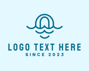 Fishing - Blue Ocean Letter O logo design