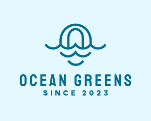 Blue Ocean Letter O logo design