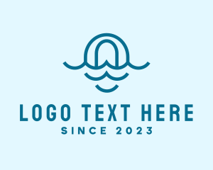 Swim - Blue Ocean Letter O logo design