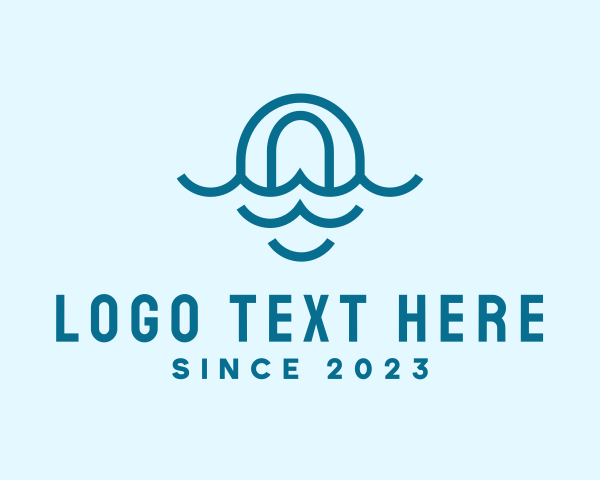 H2o - Blue Ocean Letter O logo design