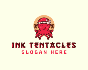 Japanese Octopus Takoyaki logo design