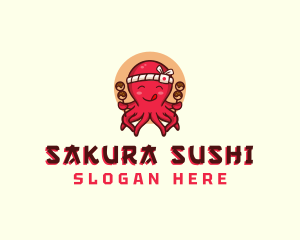 Japanese Octopus Takoyaki logo design