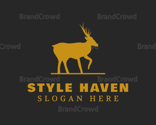 Golden Moose Animal Logo