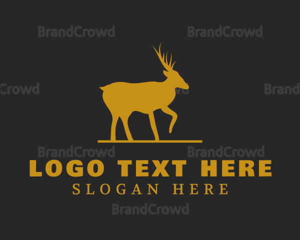 Golden Moose Animal Logo