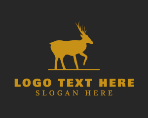 Gold - Golden Moose Animal logo design