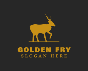 Golden Moose Animal logo design