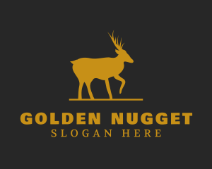 Golden Moose Animal logo design