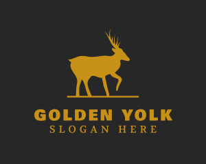 Golden Moose Animal logo design