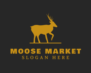 Golden Moose Animal logo design