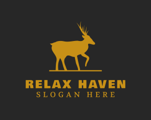 Elk - Golden Moose Animal logo design