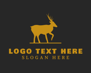 Golden Moose Animal Logo