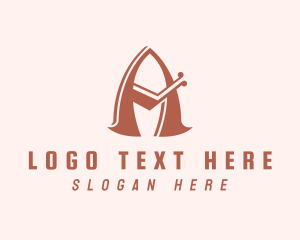 Skate Shop - Calligraphy Letter A logo design