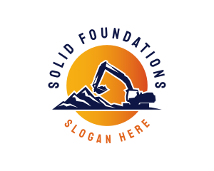 Digger Excavation Quarry Logo